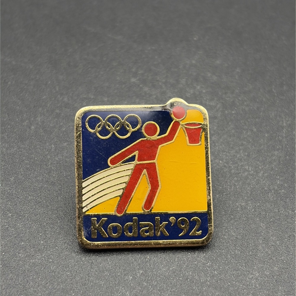 1992 Barcelona Summer Olympics Kodak Cameras Basketball Event Lapel‎ Hat Pin